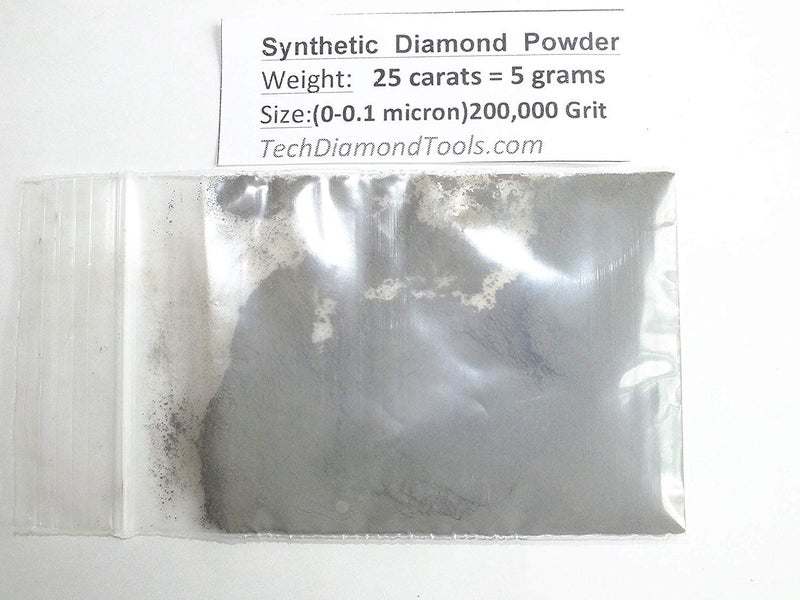 TechDiamondTools Diamond Powder for Polishing Glass Quartz Marble Rock Jewelry Stone Windshield Travertine Gemstone 200,000 Grit - 0-0.1 Microns - 25 Carats = 5 Grams USA Made - Image 2